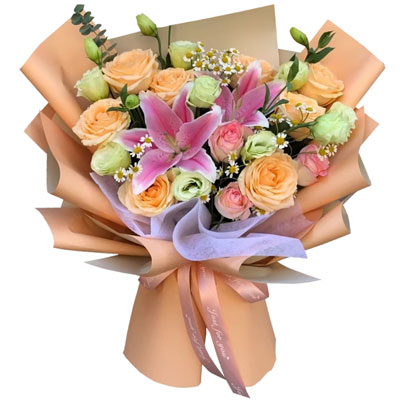 中山11朵玫瑰桔梗百合，陪你每个季节